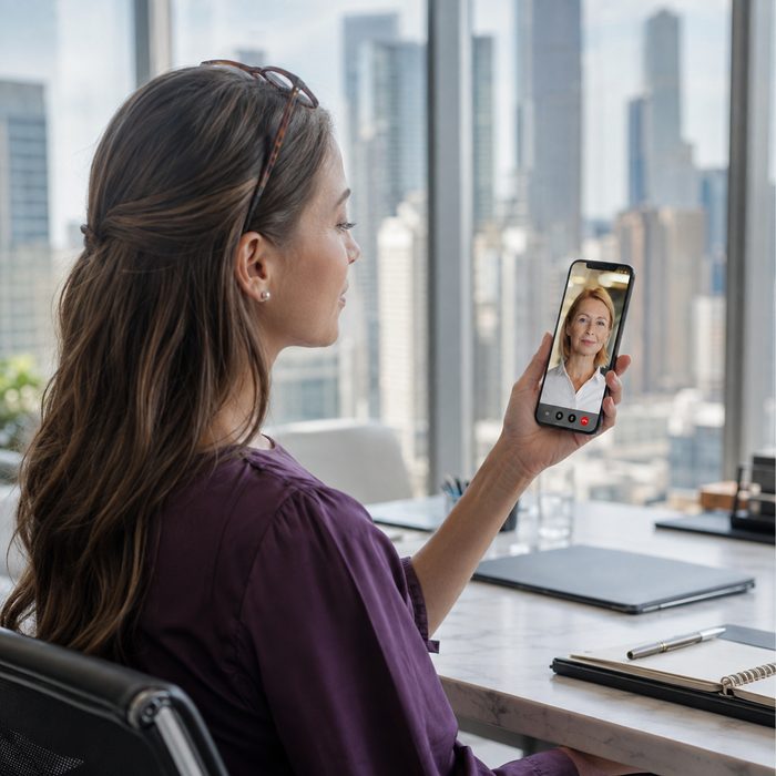 Patient connecting with a Thymos physician over telehealth
